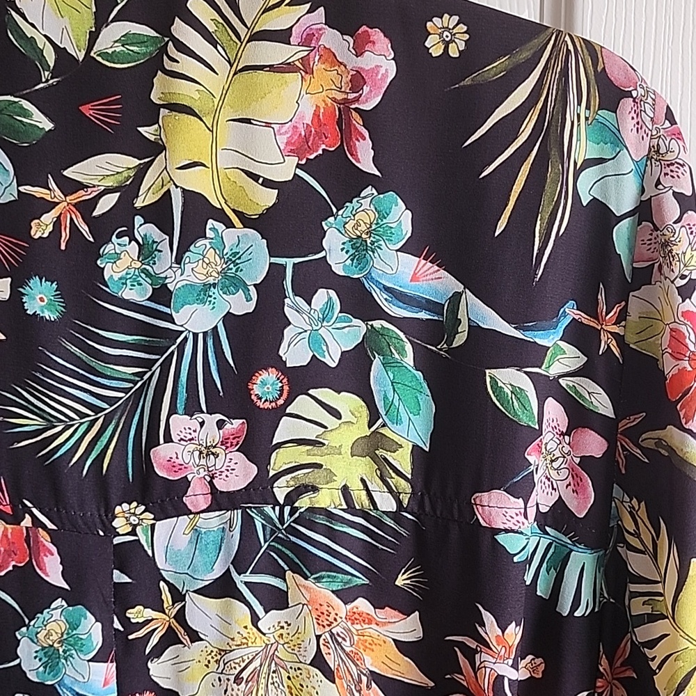 Mendocino Floral Kimono - Black with Multicolor Accents L/XL - Picture 7 of 8